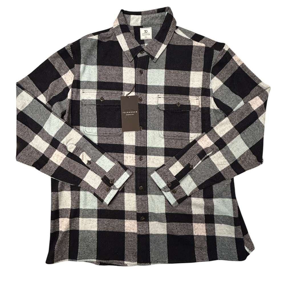 7 Diamonds Generations‎ 4-Way Stretch Breathable Plaid Flannel Shirt NWT XXL